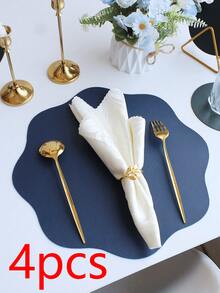 4 miếng lót ly giả da Rotundity kiểu Bắc Âu, miếng lót đĩa, phụ kiện nhà bếp, miếng lót bàn ăn, chịu nhiệt, chống bỏng, miếng lót bàn ăn kiểu Tây, chống trượt, bền, chịu nhiệt, có thể giặt, chống thấm nước, có thể dùng để trang trí ngày lễ, trang trí tiệc tùng, trang trí bảo vệ mặt bàn, có thể giặt và dễ vệ sinh, đồ dùng trên bàn, thích hợp cho bữa tối dưới ánh nến, tụ họp hàng ngày, tiệc sự kiện - Tấm lót đĩa da hình tròn đặc biệt - Xem 12