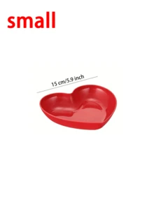 1PC Red Heart Shape 4 Compartment Snack Tray Spill Resistant Sauce Divider Plate For Nuts Candies Dried Fruits Salads Snacks Multi Purpose Serving Dish Perfect For Weddings Parties Diwali Engagements Animal Floral Themed Decor All Season Use Party Supplies Kitchen Dining Tableware Home Decor Gift Idea - Red - View 8