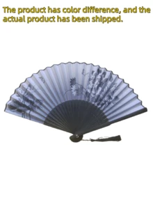 1 pieza Abanico plegable de flores de mano, abanico de mano, abanico de seda y bambú con borla, abanico plegable de mano calado para mujer, abanico plegable, abanico de mano con borla para uso al aire libre, viajes, baile, vestido cheongsam, accesorios para fotografía, decoración, regalos (vintage), color de borla aleatorio - multicolor - Ver 10