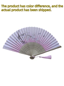 1 pieza Abanico plegable de flores de mano, abanico de mano, abanico de seda y bambú con borla, abanico plegable de mano calado para mujer, abanico plegable, abanico de mano con borla para uso al aire libre, viajes, baile, vestido cheongsam, accesorios para fotografía, decoración, regalos (vintage), color de borla aleatorio - multicolor - Ver 11