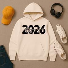 Sudadera para Hombre con Estampado CELEBRATIONS NEW YEAR CASUALWEAR STREET | Ideal para Invierno y Fiestas - Burdeos - Ver 2