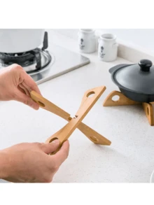 2PCS, Bamboo Insulation Pad Cross Shaped Pot Stand Heat Resistant Bowl Dish Mat Pot Trivet - Multicolor - View 4