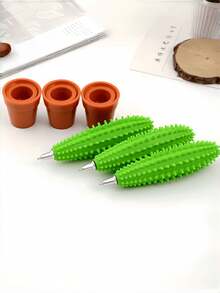 MINKOJA Kaktusformad kulspetspenna söt brevpapper nyhet skrivpenna slät bläck infällbar kawaii skrivbordstillbehör skolmaterial kontorsmaterial tillbaka till skolan nödvändigheter present till tonåringar flickor pojkar växttema bärbart skrivverktyg daglig användning klassrum hem bedårande rolig funktionell snygg lätt - Grön - Visa 6