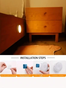 Teckwe 3 Packs Motion Sensor Closet Lights - Magnetic, USB Rechargeable, 8-LED Wireless Indoor Lighting,120° Ultra-Wide Infrared Induction, Semi-Flush Mount, Plastic Shade, Battery Powered, Hallway, Stairs, Bedroom, Infrared Sensor, Yellow/White LED,Room Decor,Home Decor,Wall Decor,Bedroom Decor,Night Light