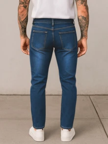 Jeans de Corte Semi Recto con Diseño Contemporáneo y Acabado Premium - LAVADO MEDIO 75 - Ver 3