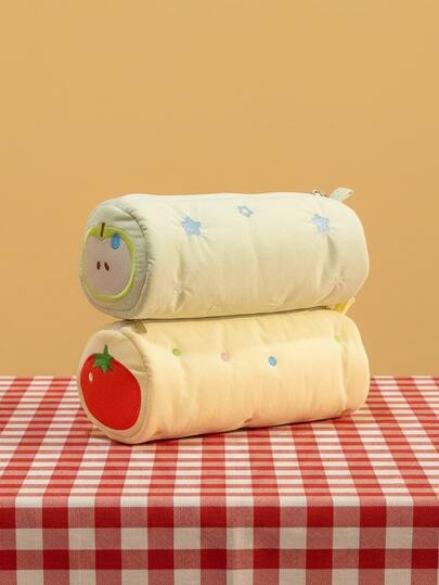 Joivida 1个新款毛绒可爱笔袋文具包，外观高档，可爱大容量笔芯收纳袋，便携式收纳袋，开学季礼物/情人节礼物