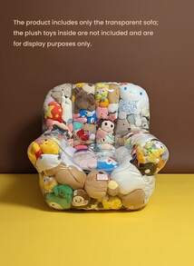 Joivida Large Capacity Transparent Sofa Toy Storage Sofa Seat Organizer, 39.37*35.43 Inches/100*90cm, Multi-Purpose, PVC, Durable, Easy To Clean, Suitable For Plush Toys And Home Supplies, Double Zipper Design, Easy To Store - White - View 3