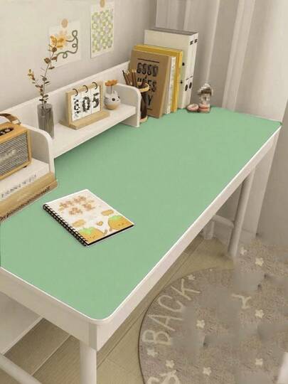 1PC Of Eye Protection Green Desk Mat PU Leather Tablecloth Children's Study Computer Desk Mat Dustproof Easy To Clean Non-Slip And Oil-Proof
