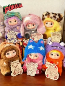 Wakuku 乙烯基娃娃 - 可爱 PVC 动物玩偶（淘气狐狸和兔子系列），青少年和成人收藏级可爱桌面玩具，完美礼物，含 6 种隐藏款式（新版本） - 彩色 - 查看 17