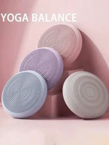 1个平衡垫瑜伽按摩垫，半圆形初学者瑜伽球，按摩球踝关节训练器 - 彩色 - 查看 3