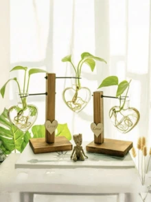 1 Bình thủy tinh trồng cây thủy canh, khung gỗ hình trái tim đựng hoa khô, bình trồng cây để bàn hiện đại cho cây mọng nước, trang trí bàn ăn mùa thu kiểu nông trại, trang trí nhà cửa và phòng ngủ cho nữ, quà tặng sinh nhật, Giáng sinh, tốt nghiệp. - Nhiều phong cách - Xem 4