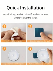 Teckwe 3 Packs Motion Sensor Closet Lights - Magnetic, USB Rechargeable, 8-LED Wireless Indoor Lighting,120° Ultra-Wide Infrared Induction, Semi-Flush Mount, Plastic Shade, Battery Powered, Hallway, Stairs, Bedroom, Infrared Sensor, Yellow/White LED,Room Decor,Home Decor,Wall Decor,Bedroom Decor,Night Light