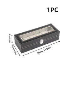 1个手表展示盒，大容量豪华手表收纳盒，透明防尘盖手表收纳盒，可拆卸手表枕，家居装饰，客厅展示，男士礼物，情人节礼物，复活节礼物，节日礼物。 - 彩色 - 查看 2
