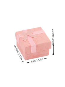 12 piezas Caja de regalo de joyería con tapa - Estilo clásico de empaque de joyería, adecuado para bodas, cumpleaños - Caja de papel - Aretes, collares, anillos, pulseras. Caja de joyería Sol Viaje Regreso a la escuela - Rosa - Ver 4