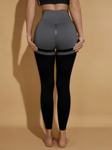Women Leggings - Black grey - View 3