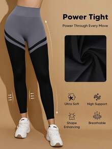 Women Leggings - Black grey - View 2