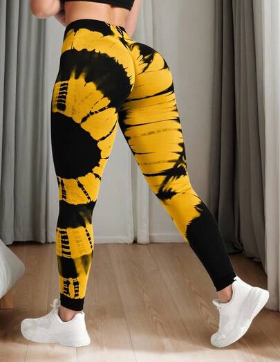 Leggings de Yoga para Mujer con Estampado Tie-Dye, Pantalones Deportivos, Cintura Alta, Sin Costuras y Elevación de Glúteos, Perfectas para Gimnasio y Ejercicio