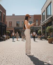 Pantalón Cargo Overzise Para Mujer - Beis - Ver 4