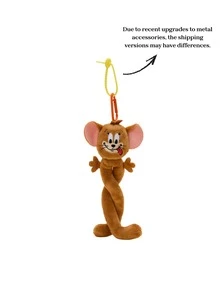 TOM & JERRY Jerry Hilarious Twisty Style Plush Hanging Ornament – Cute & Funny Cartoon Mouse Accessory, Soft Flexible Plush Charm For Bags, Keys & Daily Decoration - Brown - View 15