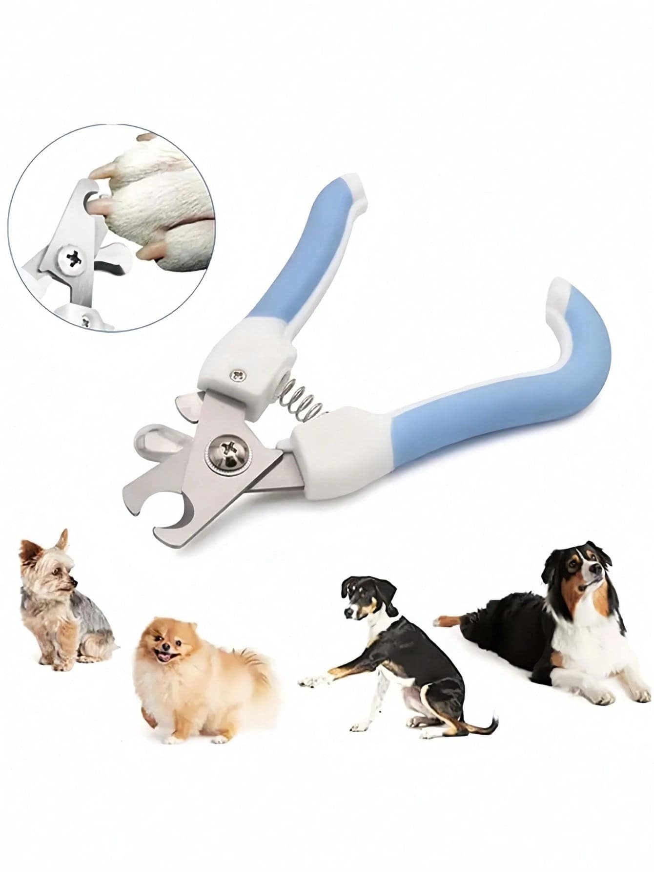 Professional Pet Nail Clippers For Small Dogs Cats Guard Trimmer With Quick Sharp Stainless Steel Blade Non Slip Grip Ergonomic Handle Painless Pet Grooming Kit - Blue - View 1