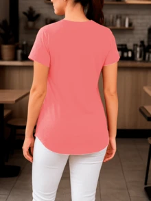 Women Blouses - Coral - View 2