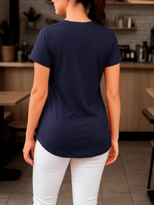 Women Blouses - Navy Blue - View 2