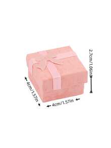 12 piezas Caja de regalo de joyería con tapa - Estilo clásico de empaque de joyería, adecuado para bodas, cumpleaños - Caja de papel - Aretes, collares, anillos, pulseras. Caja de joyería Sol Viaje Regreso a la escuela - Rosa - Ver 7