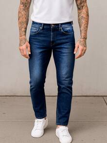 Jeans para hombre: estilo, comodidad y resistencia, Jeans de mezclilla para hombre - DARK BLUE 70 - Ver 8