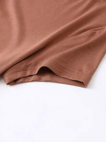 Mujer casual camiseta estampado gráfico love corazón amor día san Valentín cerezas cereza enamorados pareja linda tierna cute rayas rayones dibujo letras creativo ajuste regular cuello redondo manga corta primavera erano uso diario comoda fresca ligera - Cafe - Ver 3