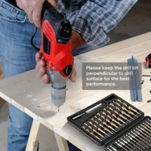 100pcs/50pcs Titanium Coated High Speed Steel Drill Bit Set, 135° Tip Suitable For DIY Crafts, Woodworking, Carving And Jewelry Making - Size Range From 1/25 Inch To 1/8 Inch, Cylindrical Metal, Twist Drill Bits For Metal, Wood, Plastic, Ideal For Home Improvement, Simple Tools, Convenient And Practical - Multicolor - View 10