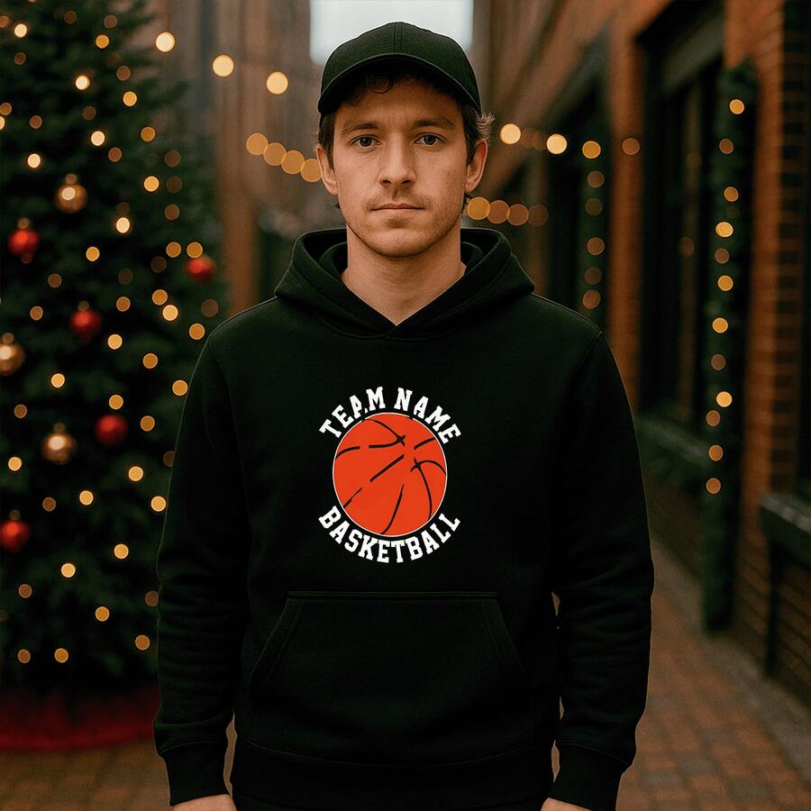 Sudadera para Hombre con Estampado BASKETBALL FONT NUMBER STREET DUNK | Ideal para Invierno y Fiestas - Rosa - Ver 1