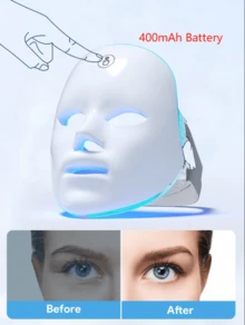 Teckwe LED 面膜，7 色 LED 面膜灯，无线 LED 面膜护肤面膜，面部美容仪器护肤工具面部护肤面膜，适用于美容院和家庭使用情人节礼物便携式可充电圣诞礼物，秋冬必备品