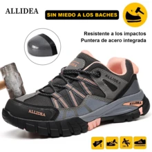 SEGURITO Tenis de mujer,tenis industriales para mujer,zapatos industriales,botas de casquillo industrial,zapatos de trabajo, zapatillas de trabajo ligeras,diseño con puntera de acero y suela resistente a perforaciones, antideslizante y resistente al desgaste, adecuado para obras de construcción, actividades al aire libre, logística y transporte, entre otros escenarios,tenis de mujer oferta. - negro y rosa - Ver 1