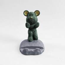 1个卡通熊造型手机支架，兼容手机和平板电脑，适用于办公桌面、床头柜、客厅、书房、卧室等场所，也是送礼佳品！开学季必备 - 綠色手推 - 查看 11