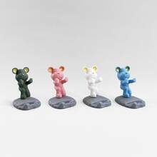 1个卡通熊造型手机支架，兼容手机和平板电脑，适用于办公桌面、床头柜、客厅、书房、卧室等场所，也是送礼佳品！开学季必备 - 綠色手推 - 查看 7