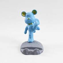 1pc Cute Phone Stand, Cartoon Bear Shaped Phone Holder, Compatible With Both Mobile Phones And Tablets, Suitable For Office Desktop, Bedside, Living Room, Study, Bedroom, Gifts Back To School - Blue kick - View 7