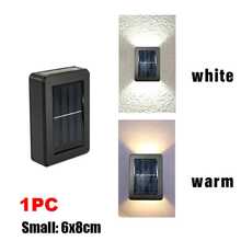 1/2/4/6Pcs Solar Wall Lights, Outdoor Garden Solar LED Lights, Yard Garden Wall Decorative Sconce Lights, 2-Head Waterproof Plastic Wall Lamps For Outdoor Lighting, Street Lighting, Home Balcony Porch Lawn Decoration