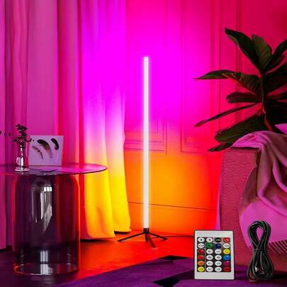 Đèn góc trang trí RGB 1 bóng, nhiều màu sắc có thể điều chỉnh, điều khiển từ xa, thích hợp cho tiệc ngoài trời, ngày lễ, Giáng sinh, họp mặt gia đình, phòng ngủ, phòng khách, cắm trại.