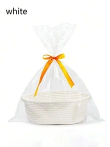 1个30厘米绳编手柄礼品篮，椭圆形多功能收纳篮，可装零食、玩具、化妆品、洗漱用品等，适用于节日送礼、家居日常使用、厨房、厨房配件、厨房工具、厨房收纳、化妆品收纳、婚礼用品、鲜花装饰、家居用品、餐桌、家居装饰、家居收纳、房间装饰、卧室装饰等。 - 絲帶禮品籃 - 查看 5