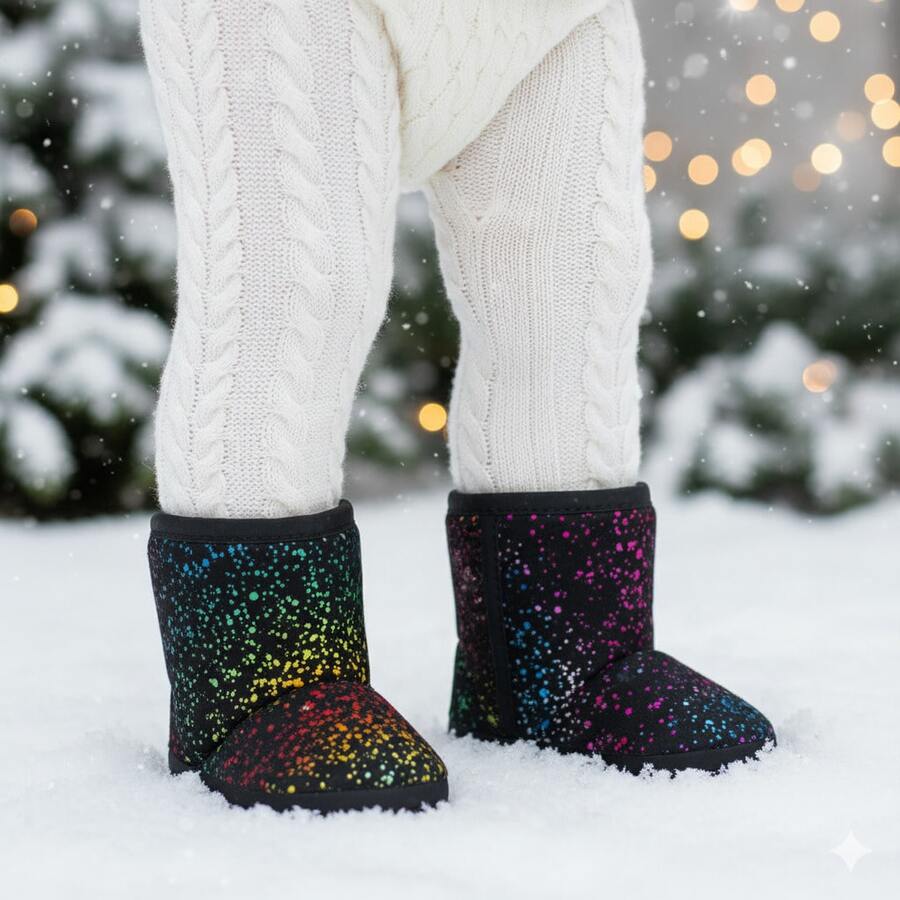 BOTAS PARA BB FORRO TERMICO ARCOIRIS LUMINOSO, LIGERAS FLEXIBLES Y COMODAS - Black - View 1