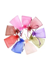 100个装，礼品包装袋，尺寸：7*9厘米，彩色薄纱婚礼糖果袋、万圣节糖果袋、餐桌用品、圣诞节礼品包装袋、各种户外节日派对包装用品 - 彩色 - 查看 2