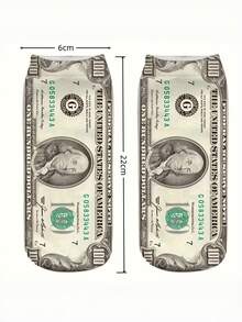 Zazumi Bestseller Funny Dollar Print Socks Novelty Money Pattern Crew Socks Casual Comfy Breathable Cotton Socks For Men Women Daily Wear Streetwear Party Gift Socks 1 Pair 2 Pairs 6 Pairs Pack Fashion Socks Funky Graphic Socks Stocking Stuffers - Multicolor - View 3