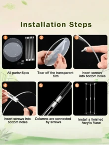 Tall Acrylic Vase Wedding Centerpieces Clear Elegant Centerpiece Stand With Artificial Hydrangea Flowers For Wedding Party Table Home Decorations - Transparent - View 7