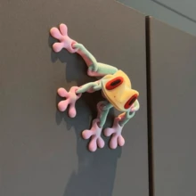Joivida 1PC 3D Printed Frog Refrigerator Magnet Strong Magnetic Funny Realistic Design Green Frog Shape Creative Weird Unique Home Kitchen Office Decor Cool Gift For Friends Family Birthday Christmas Housewarming Party Decoration Novelty Gadget Hot - Multicolor - View 14