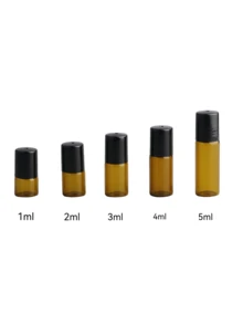 5个琥珀色滚珠空瓶，精油滚珠瓶，香水样品分装瓶，避光滚珠瓶，可重复灌装精油香水收纳瓶，带滚珠，旅行必备，空可重复灌装滚珠玻璃瓶，滚珠香水瓶，客厅家居卧室浴室装饰，旅行用品，婚礼，派对，生日，送给男士、父母、朋友的礼物，新年礼物，趣味礼物 - 棕色 - 查看 4