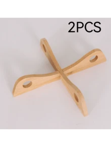 2PCS, Bamboo Insulation Pad Cross Shaped Pot Stand Heat Resistant Bowl Dish Mat Pot Trivet - Multicolor - View 9