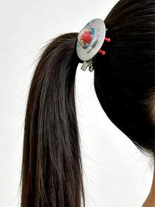 Joivida Unique 3D Alien Spaceship Hair Clips Cute UFO Hair Clips Funny Handcrafted Quirky Hair Accessories