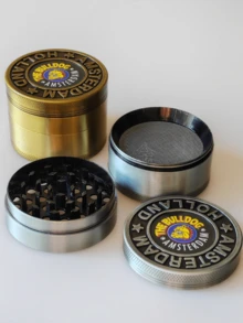 4-Layer Zinc Alloy Grinder, Gold & Silver Dog Head Design, Durable Spice Crusher With Sharp Serrations For Efficient Grinding, Herb Grinder Mill - Multicolor - View 1