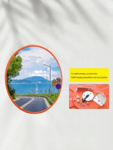 1个汽车盲点镜，360°广角高清车库盲点安全镜 - 防水防污，室内/室外均可使用，空间装饰增强器，高清凹面设计，适用于家庭/商店/停车场/仓库/办公室 - 易于安装，现代家居装饰镜 - 彩色 - 查看 11