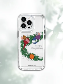 TOM & JERRY X SHEIN Ốp lưng điện thoại in hình chuột hoạt hình tối giản trong suốt, tương thích với iPhone 17/13/14/15/16 Pro, vỏ mềm vẽ tay nguyên bản với thiết kế chống rơi vỡ, quà tặng ngày lễ cho bạn gái. - Nhiều màu - Xem 1